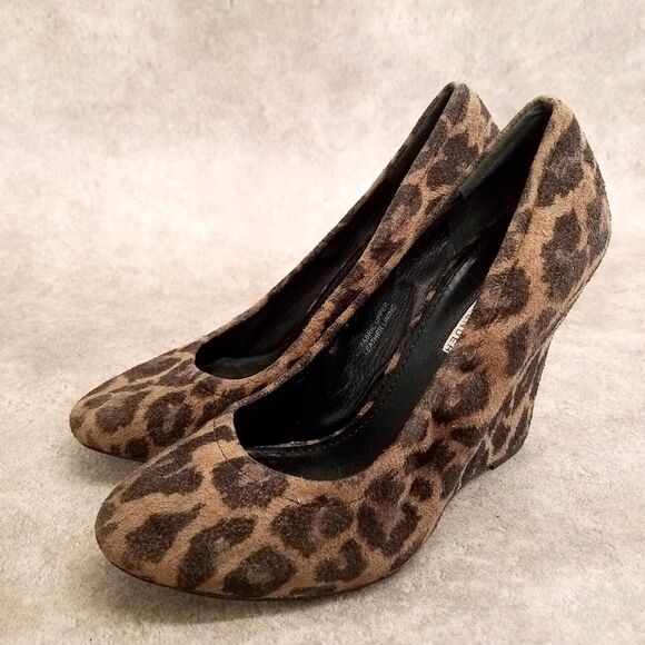 Vera Wang Lavender Womens Size 8 Brown Slip On Leopard Print 4" Wedge - Picture 3 of 11